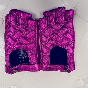 Kurt Geiger Fuchsia Leather Gloves